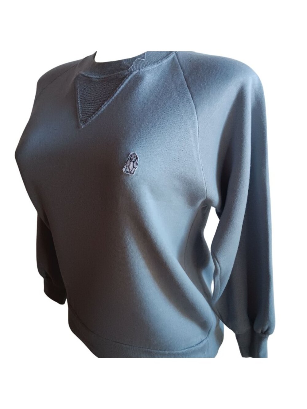 Vintage 1980's Women's Sweatshirt Small Hush Puppies Logo Gray Buttery
